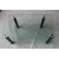 3 Shelves Clear Glass TV Stand